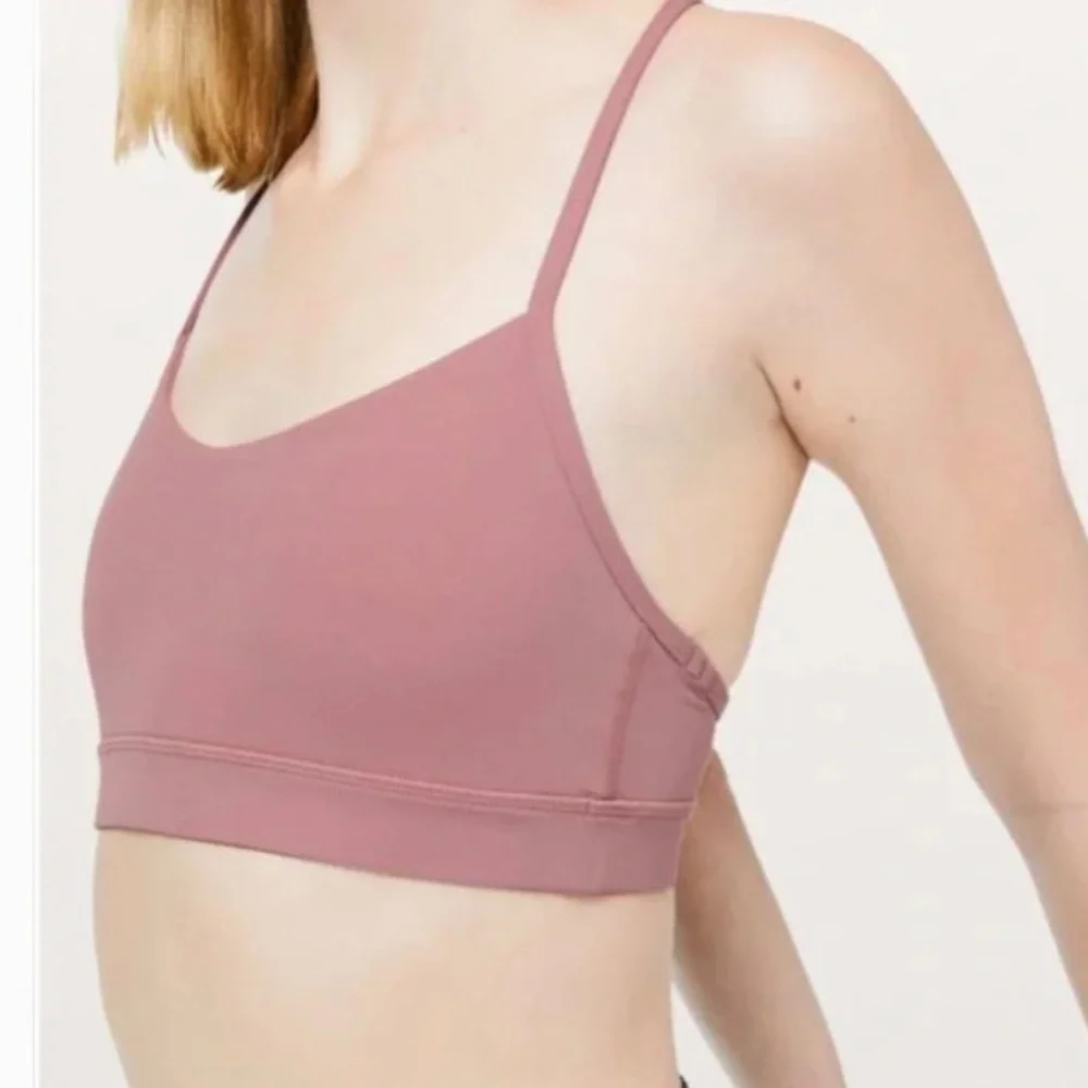 Lululemon Flow Y Bra Nulu Material With Racerback Mauve Pink Size 4 - Picture 8 of 9
